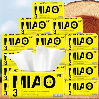 

10pcs Multifold Paper Towels 300 Sheets Wood Pulp Paper Tissue Restaurant Home Office Travel 4-ply Napkin