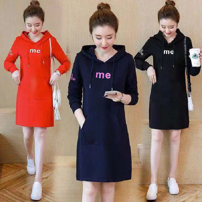 

Casual Sports Hoodie WOMEN'S Dress Mid-length Hooded Long Hoodie Spring And Autumn 2019 New Style Korean-style Loose-Fit Hoodie