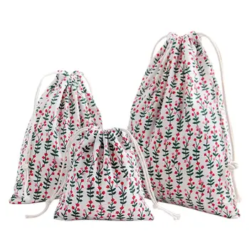 

Portable Printing Drawstring Bag Beam Port Storage Shopping Travel Handbag Xmas Gift Bags