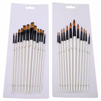 

24pcs Nylon Hair Watercolor Paint Brushes Oil Paint Brushes Wood Handle Paint Brush Pens DIY Art Oil Acrylic Painting Supplies