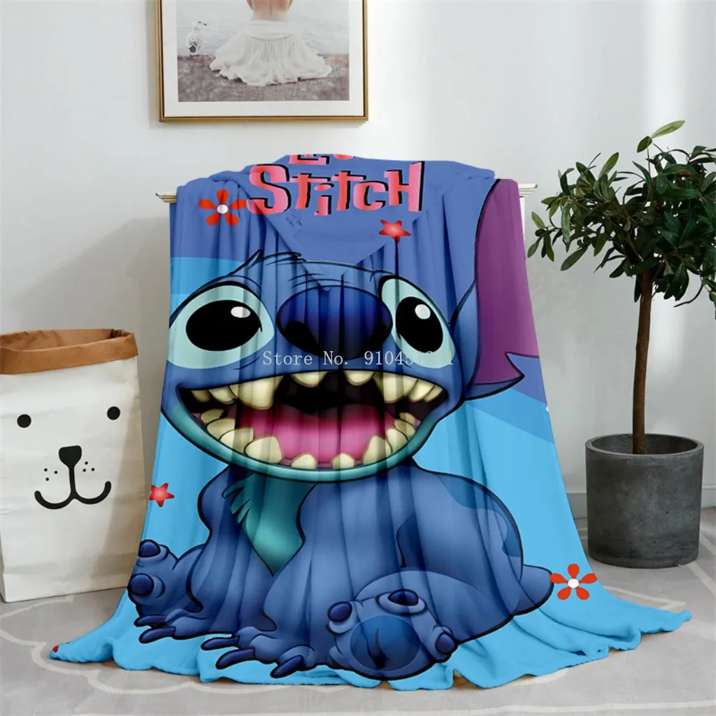 Throw Blanket Cartoon Customized Lilo &amp Stitch 3D Flannel Fleece Blankets Kids Adults Unisex Bedspread Sleeping Cover Bed sheet | Дом и сад