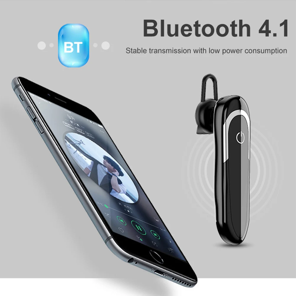 Business D5 1Pc Sweatproof Noise Reduction Earbuds Wireless Earphone Ear Hook Headset Handsfree Call HD call Bluetooth Headphone