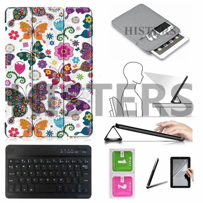 Аксессуары для iPad Mini 4 5 A2133 A2124 A2125 A2126 A1538 A1550 чехол+ Bluetooth клавиатура+ чехол+ пленка+ стилус+ салфетки - Цвет: BBK7-HD