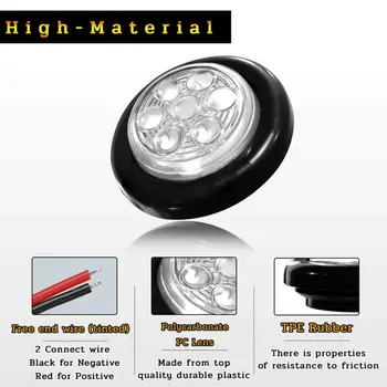 

2x 2" Inch Clear White LED Round Clearance Side Marker Lights Truck Trailer 24V Plastic-Rubber High Quality Car Lights