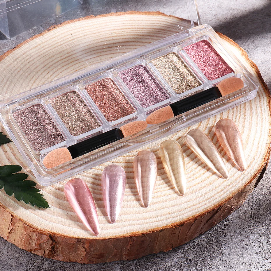 4 or 6 Colors Metallic Nails Chrome Solid Magic Mirror Powder Rose Gold Pink Glitter Nail Art Gel Polishing Pigments LA1933-1 nail powder nail glitter nail pigment nail decoration nail decorations