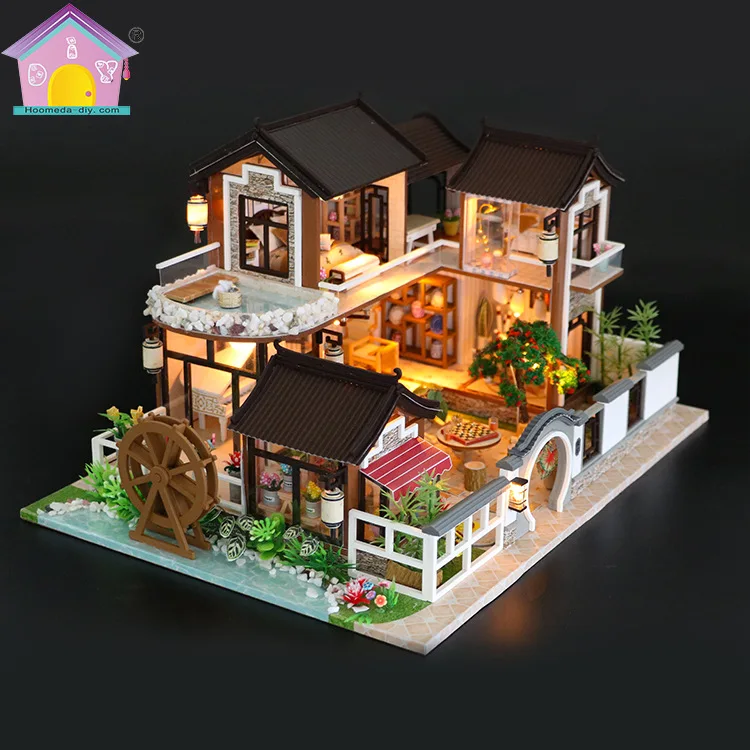 

Hoomeda-diy DIY Hut Toy Wooden Flash Creative House Model Doll House Assembled