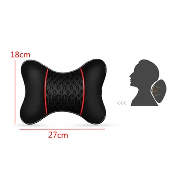 

2*Car Headrest Neck Support Pillow Cushion Pad Viscose Leather Black Universal Brand New And High Quality