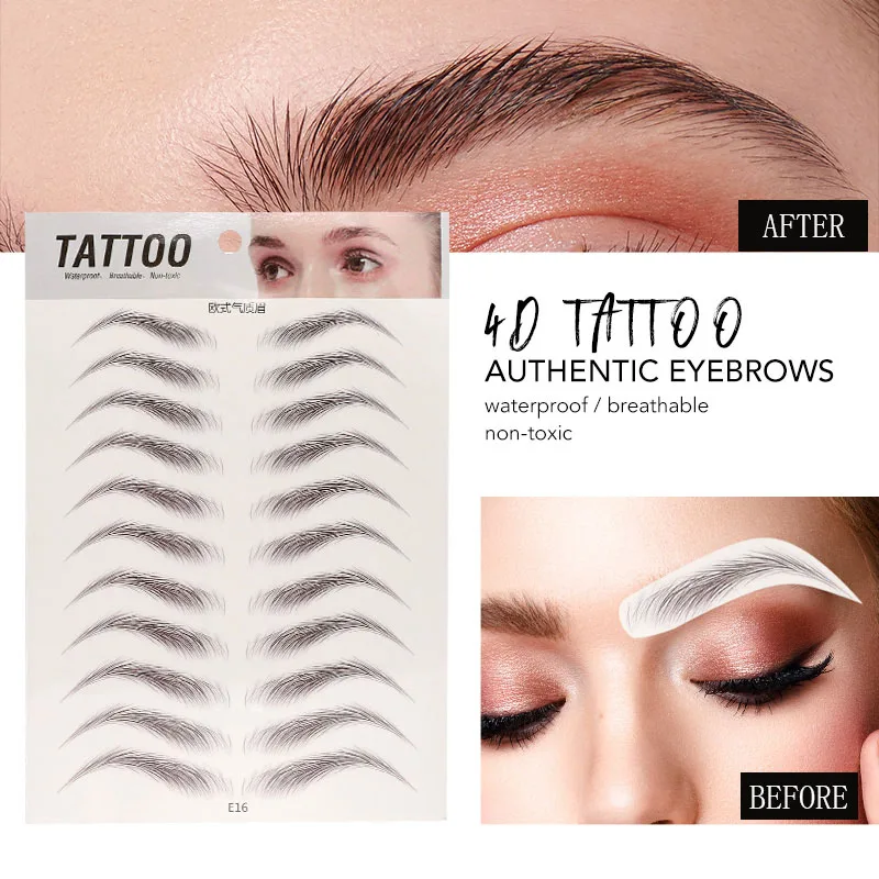 

O.TWO.O 4D Eyebrows Sticker Water Transfer Hair-like Eye Brow Tattoo Stickers Long Lasting False Eyebrow Enhancers