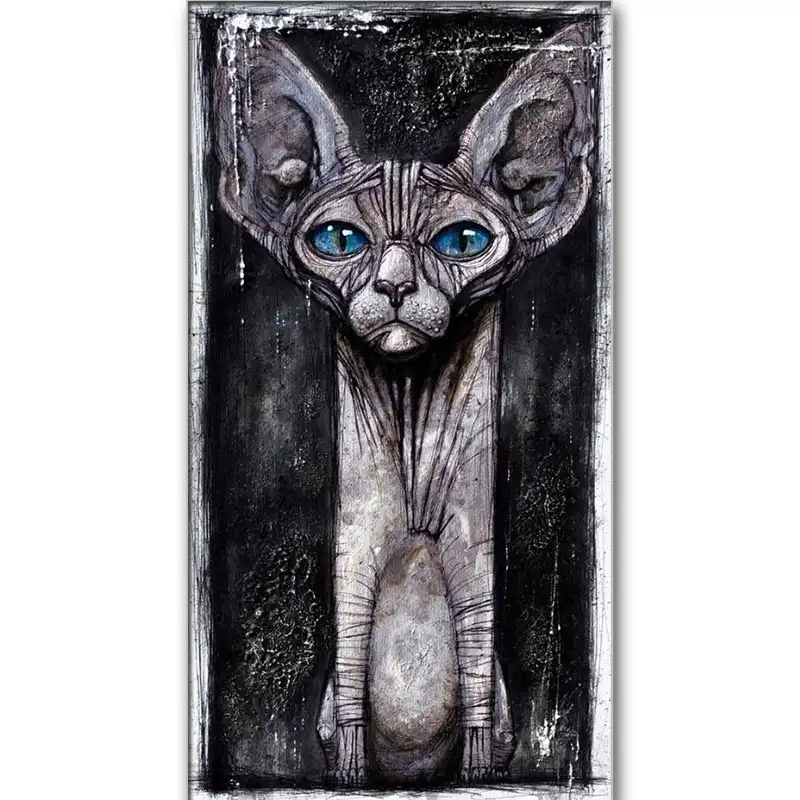 Diamant Peinture Noir Blanc Art Sphynx Chat Diamant Broderie Plein Affichage Diamant Mosaique Point De Croix Kit Animaux Perle Aiguille Aliexpress