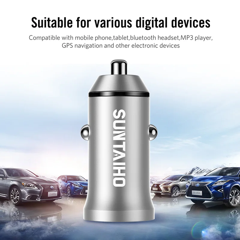 Suntaiho 5 в 4.8A мини USB Автомобильное зарядное устройство для iPhone iPad samsung мобильного телефона gps быстрое зарядное устройство Автомобильное USB зарядное устройство адаптер Автомобильное зарядное устройство