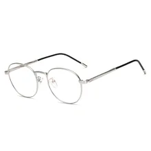 Новые повседневные очки для чтения, художественные металлические очки унисекс, трендовые овальные большие плоское зеркало в раме, ретро очки без градуса для чтения