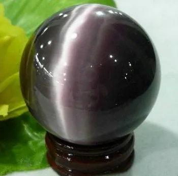 

327 Rare Natural Quartz Purple Cat Eye Crystal Healing Ball Sphere