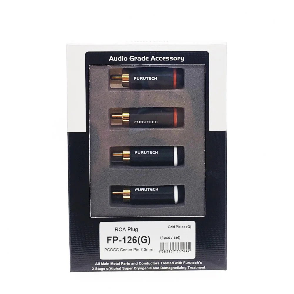 その他 FURUTECH FP-120F(R) RCA plug 4x Furutech FP-120F(R) Rhodium Plated RCA Connector Plug