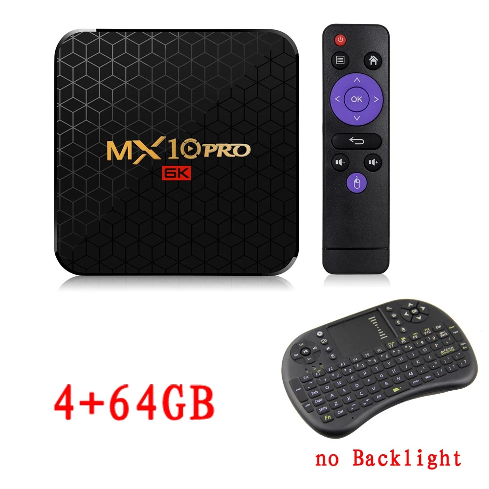 Android 9,0 tv Box MX10 PRO 4 Гб ram 64 Гб Wifi Allwinner H6 четырехъядерный USB 3,0 6K проигрыватель google Youtube Tanix телеприставка - Цвет: Розовое золото