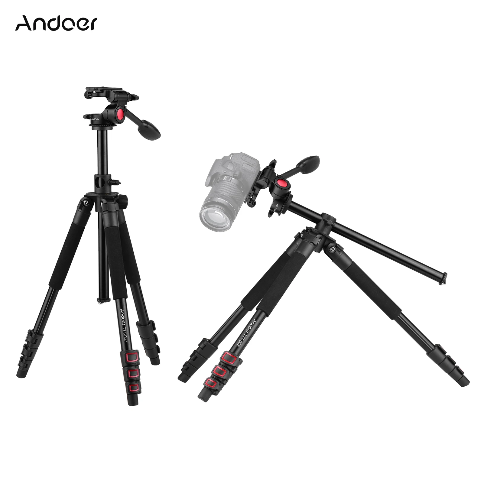 Andoer TTT-007 162 см/63 8 дюйма Выдвижной Штатив для видеокамеры из алюминиевого сплава +