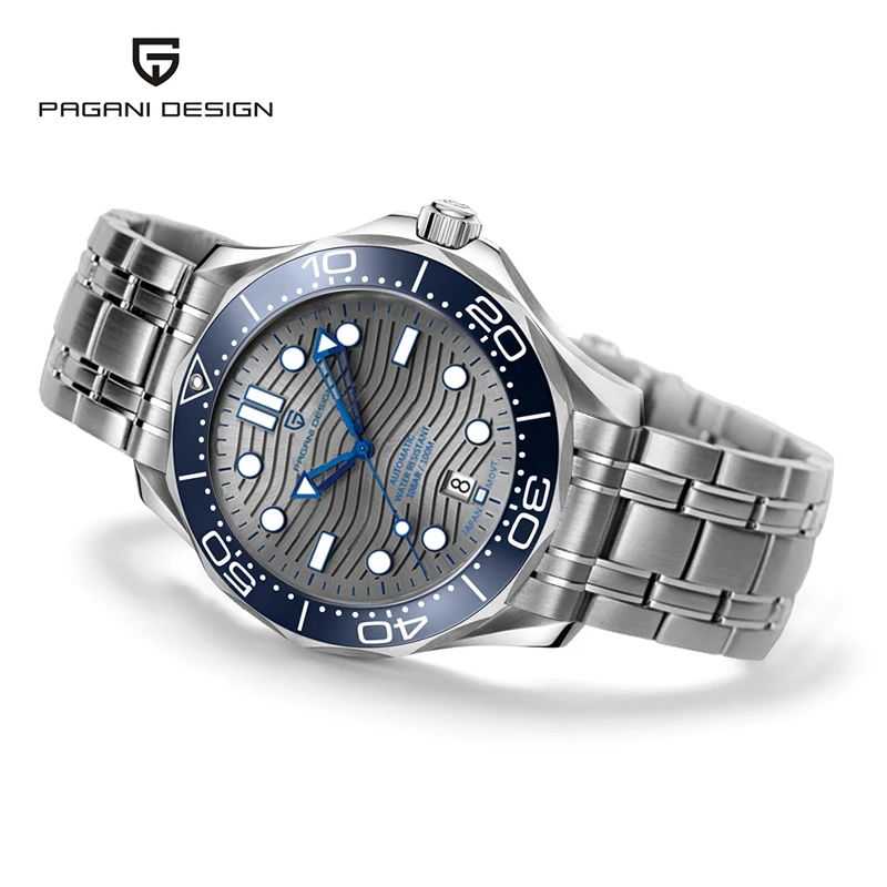 Mens Watches Ceramic Bezel Mechanical Automatic-Watch NH35 Pagani-Design 007 Sport Stainless-Steel