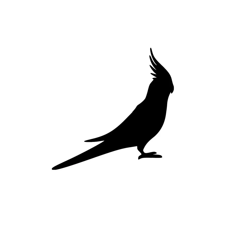 

JuYouHui Exterior Accessories Decal Cartoon Cockatoo Parrot Bird COCKATIEL Vinyl Car Stickers and Decals Black White
