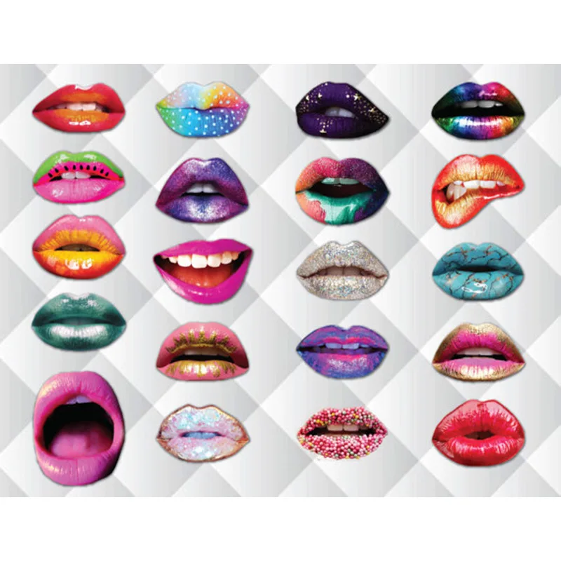 

20 PCs Colorful Lips Photographic Prop Lip Gloss Show Single Queen Party Women's Party Funny Photo Booth