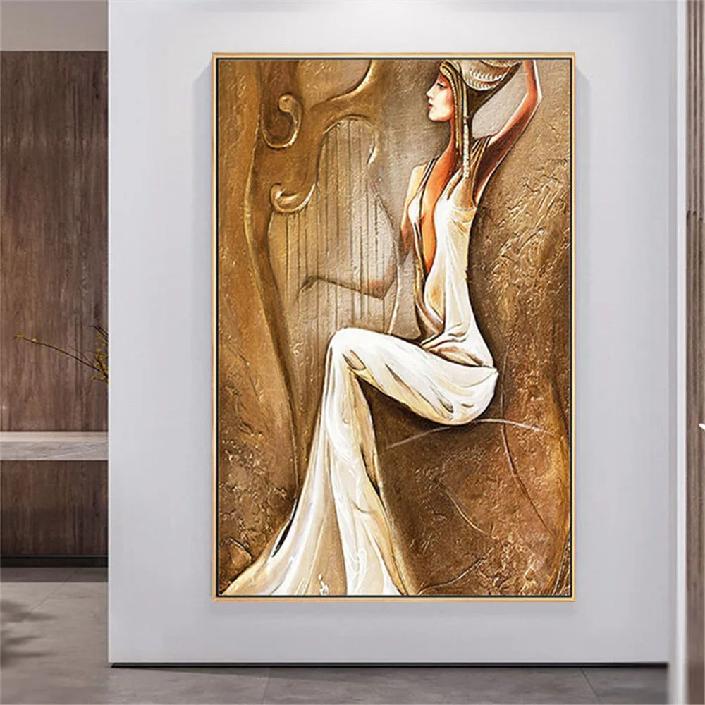 Retro Home Decoration Painting Hand-painted Classical Oil Characters Queen of Egypt Doing Old Canvas art | Дом и сад