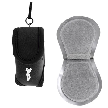 

Pocket Golf Club Ball Toweling Cleaner Clean Towel Wiper & Balls/Tees Holder