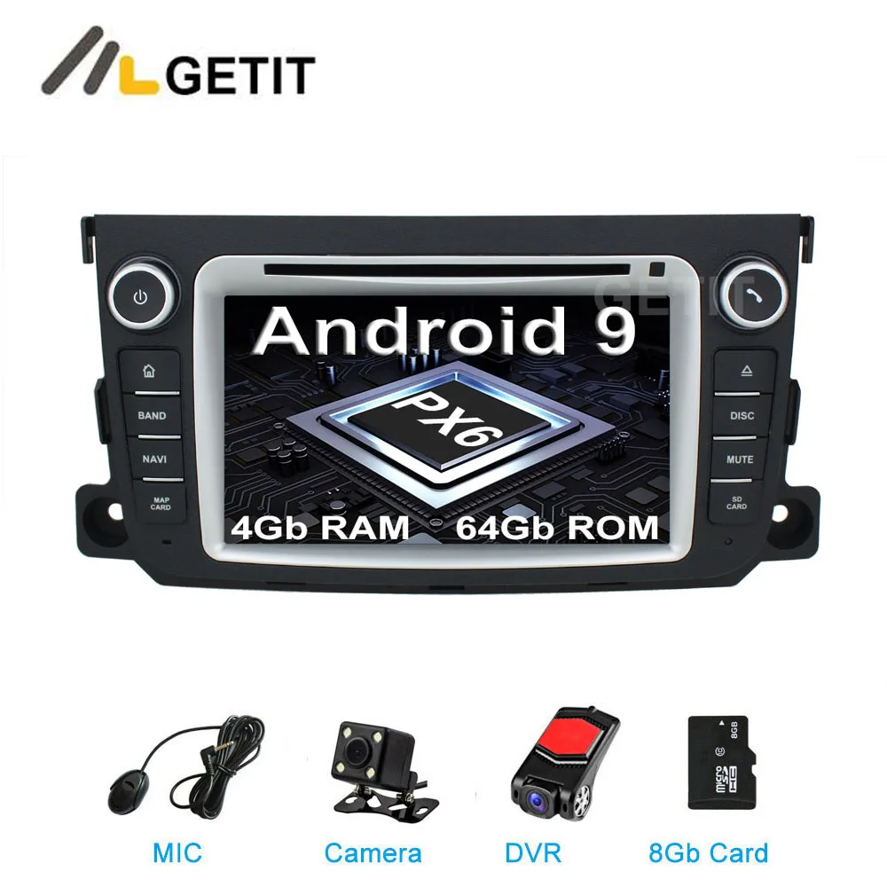 Top DSP 64G PX6 Android 9 Car DVD Player GPS for Mercedes/Benz Smart Fortwo 2011 2012 2013 2014 with Radio WiFi BT 0 Top DSP 64G PX6 Android 9 Car DVD Player GPS for Mercedes/Benz Smart Fortwo 2011 2012 2013 2014 with Radio WiFi BT 0