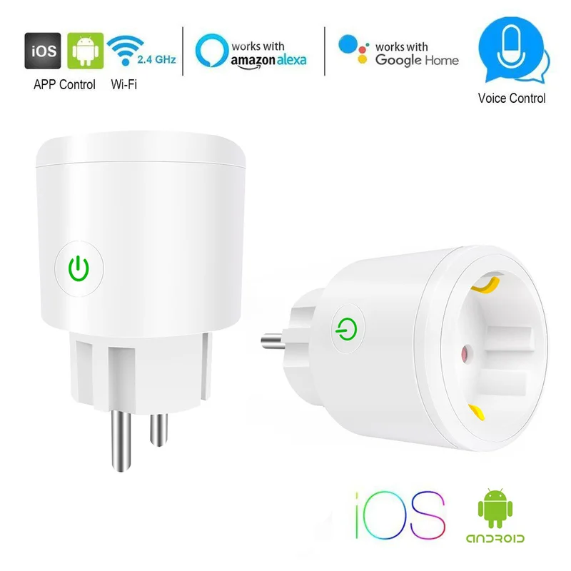

Smart Wifi Plug Mini Standard 10A 16A EU with Power Monitor Socket Voice Control Outlet Works with Google Home,Alexa,IFTTT