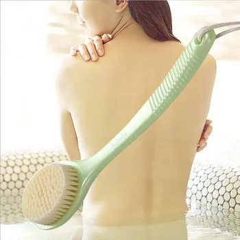 

1Pcs Premium Natural massage brush Cleaning Bath Long Handle Hanging Soft Mesh Body Brush Scrubber Skin Cleaning Massager Brush