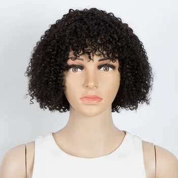 

Short Curl Bob Wig With Bangs For Black Women Remy Brazilian Cute Curly Human Hair Wigs Toutou Curl Bob Wigs With Bangs Allure