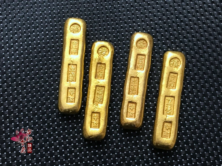 Изысканные антикварные золотые бруски(Fu Shouxi) украшения