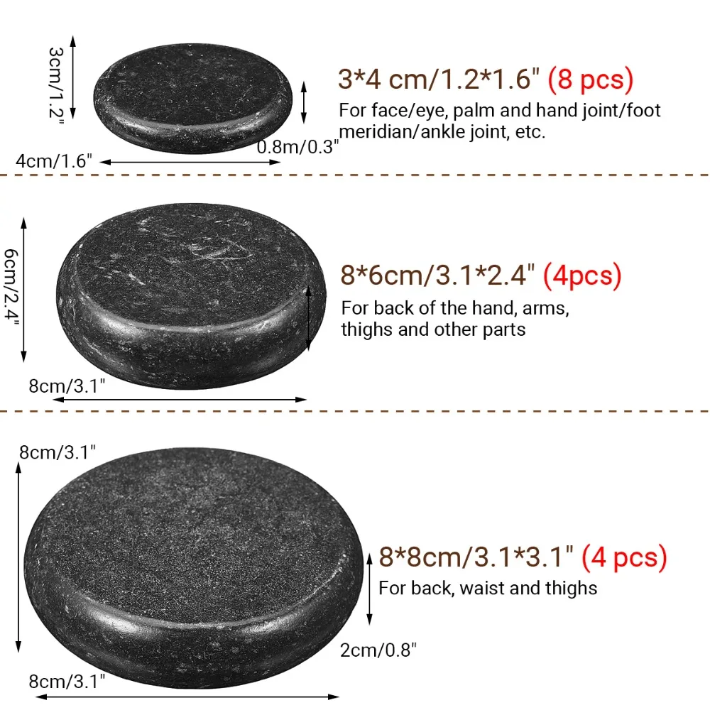 Натуральный горячий камень массаж базальтовые камни камень овальной формы традиционный здоровый инструмент красоты с нагревателем сумка Природный энергетический спа камень
