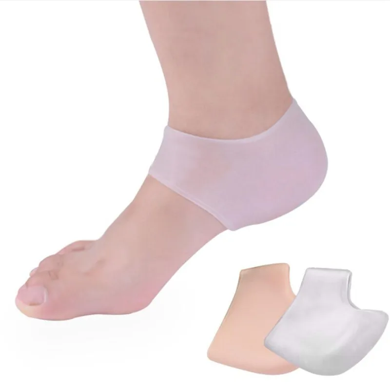 2pcs Silicone Pads Heel Socks Gel Footing Care Pad Feet Cracked Skin