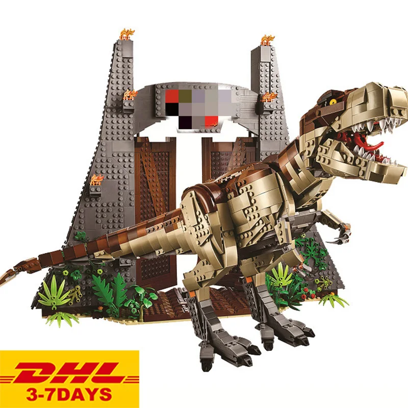 DHL 61001, 3508 шт., мир Юрского периода, т. Рекс, волнения, строительные блоки, фигурки динозавров, кирпичи, совместимые 75936, игрушки для детей, подарки
