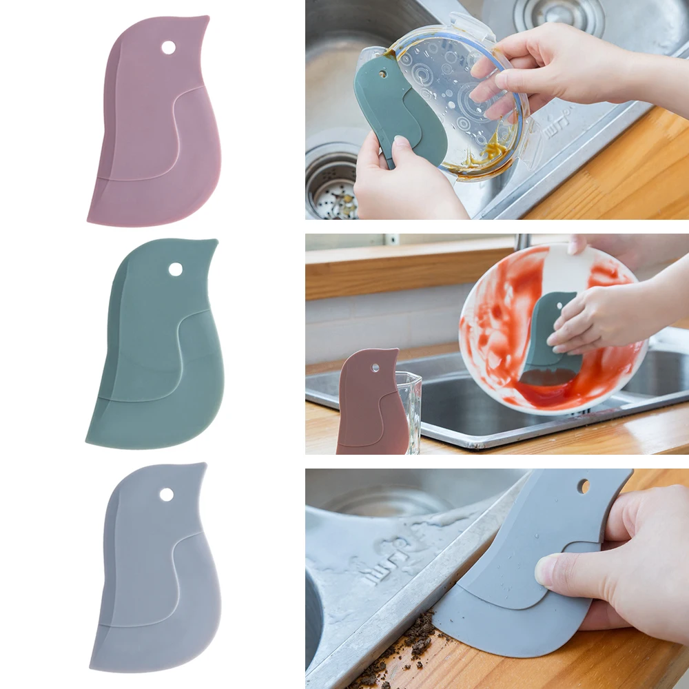 

1pc Baking Soft Scraper Kitchen Baking Tool Multi-Function Scraper Oil Plate Scraper Scraper Cleaning Tool Random Colors