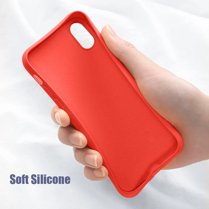 Жидкий чехол для Coque iphone 7 XS MAX, мягкий чехол из ТПУ, сплошной цвет, задняя крышка для iphone 6 6S 7 8 Plus iphone X XR, чехол