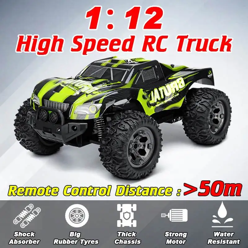 

NEW 1:12 55KM/H RC Car Ratio Steering Differential Control Four-wheel Drive Climbing Off-road Racing RC Vehicle Toys