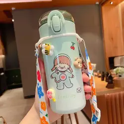 420ml Cute Thermos Cup Japanese Elastic Buckle Vacuum Flask Stainless Steel Water Cup Student Portable Water Bottle Drinkware