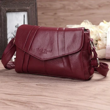 

Women Genuine Real Leather Single Shoulder Bag Ladies Fashion Casual Famous Brand Designer Female Messenger Bags High Quality