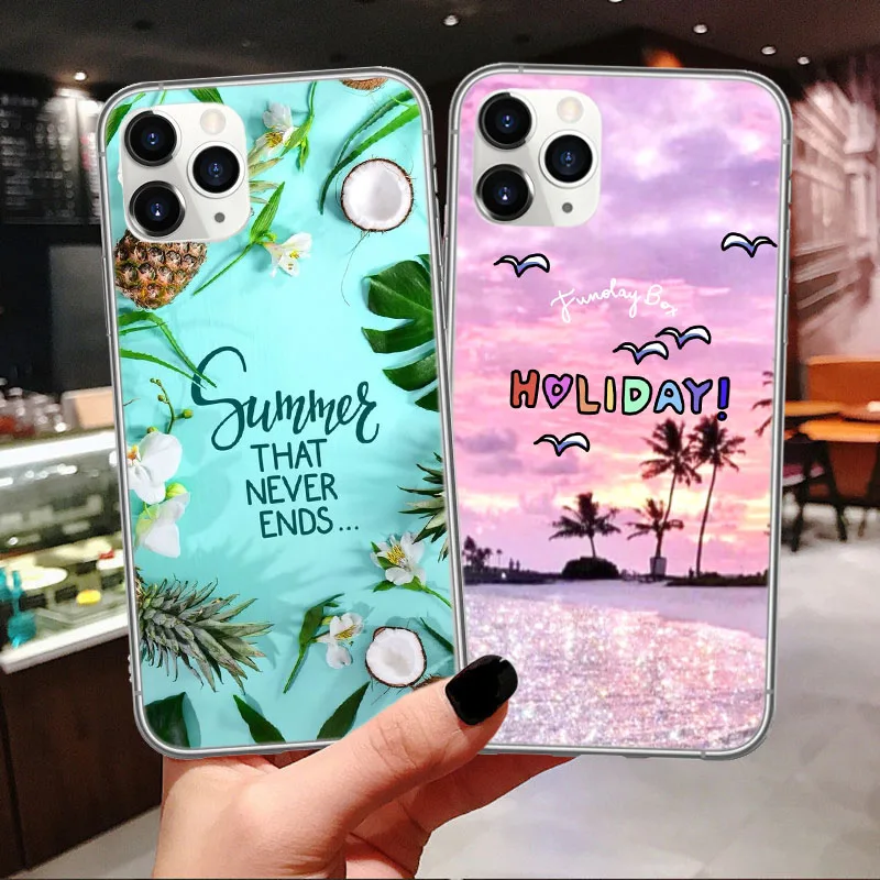 Силиконовый чехол s для iPhone 11 Pro Max 6 6S 7 8 Plus X XS XR пляжный прозрачный мягкий