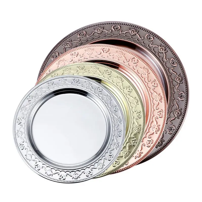 2 шт. Европейский Нержавеющая сталь тарелка блюдо салат фрукты еда контейнер лоток M6CE