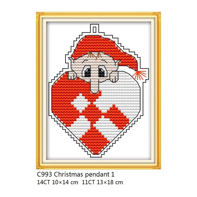 Cross Stitch C993 Joy Sunday Christmas, серия, вышивка крестом, DMC 11CT, 14CT, печатный набор, граф, холст, для вышивания, набор, сделай сам, рождественские поделки - Цвет: Cross Stitch C993