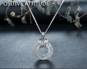 

Fashion Round Pendant Female Clavicle Necklace Short Chain Shiny Zirconia Party Valentine's Day Popular Gift