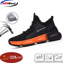 Новая выставочная Мужская Рабочая обувь, модные уличные кроссовки со стальным носком и защитой от проколов