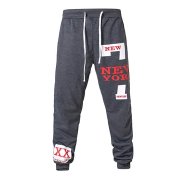 

Men Casual Letters Prints Pants Loose Sports Fitness Sweatpants Joggers Drawstring Waist Trousers FEA889