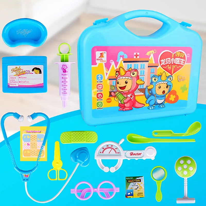 15 Pcs Kids Doctor Toy Medicine Box Set Play House Toy Stethoscope Simulation Doctor Equipment See Disease Games Child Cosplay