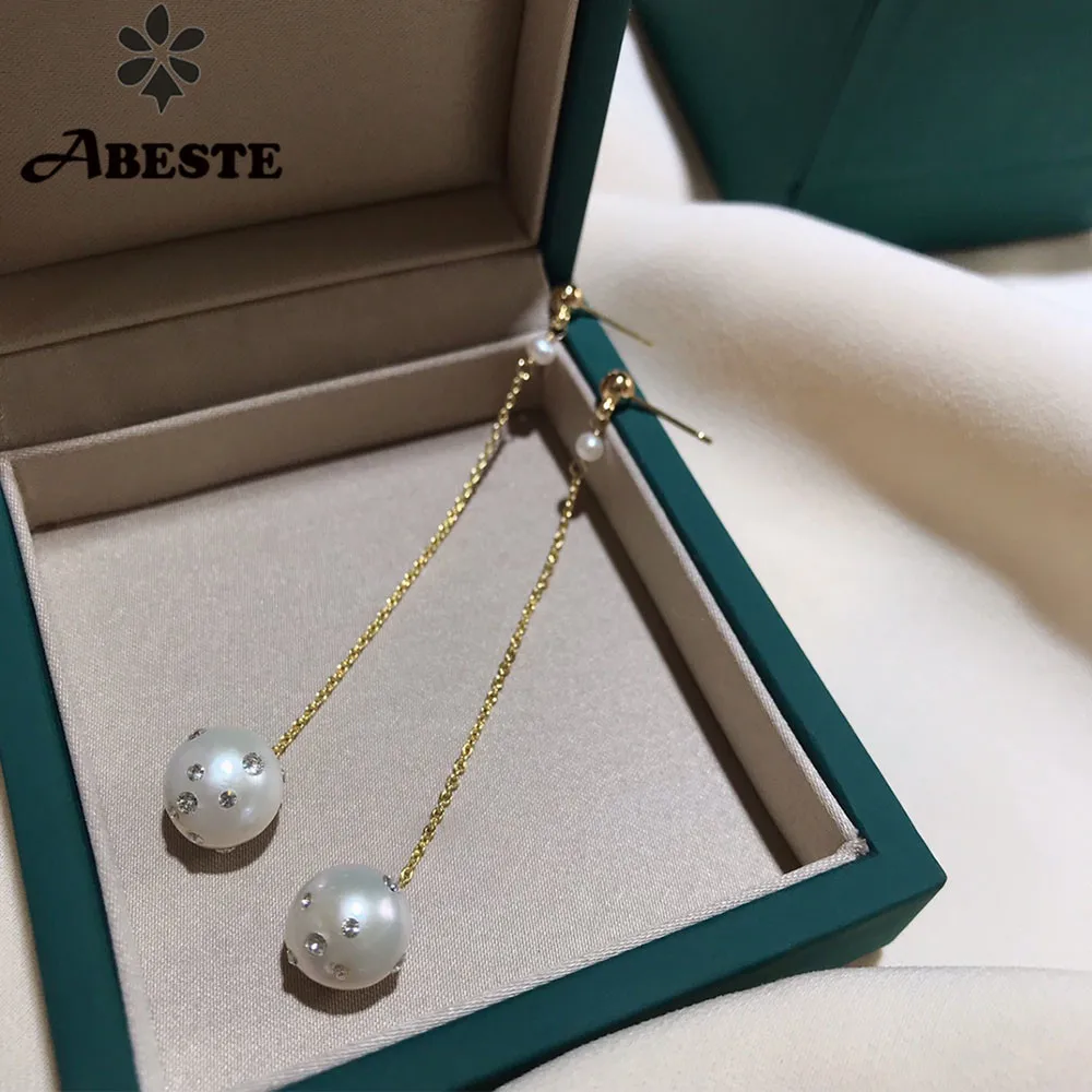 

ANI Natural Fresh Water Pearl Earrings for Women Dangle Earrings Luxury Handmade Fine Jewelry Drop Earring for Birthday Gift