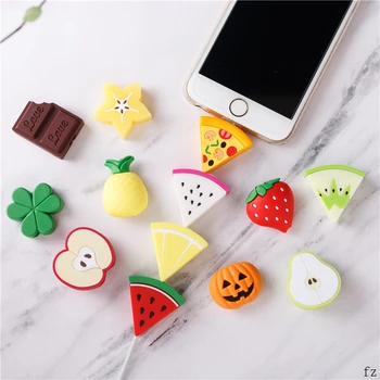 

200 Pcs Fruit Cable Winder Cable Protector Data Line Fruit Protective Cable Sleeve Cover Earphone Organizer for Charging Cable