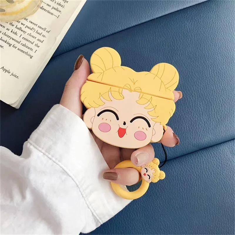 

Cute Sailor Moon Bluetooth Earphone Case For Apple Airpods Accessories Cartoon Silicone Headphone Case Box For Airpods Cover