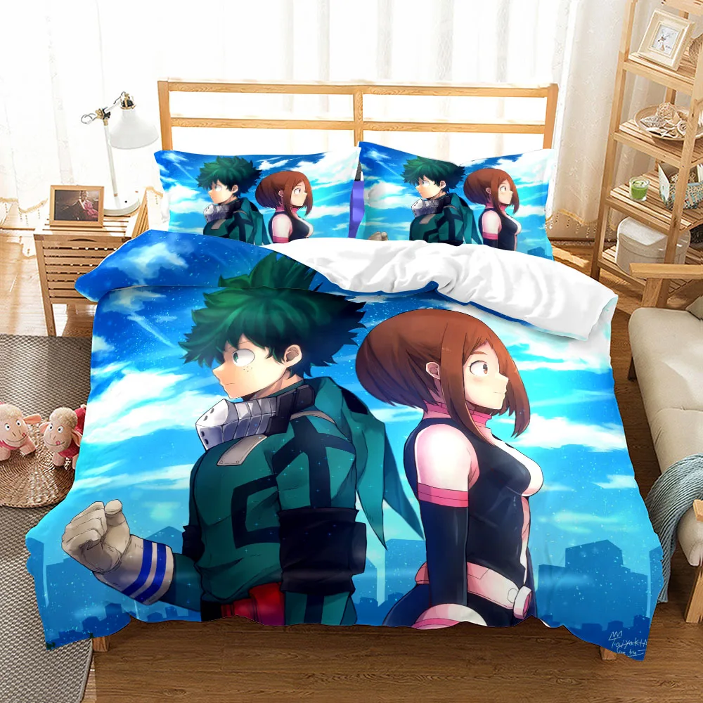 Deku Hero Academia Duvet Cover Set EU Single Double King US Twin Full Queen Size  Bed Linen Set 4