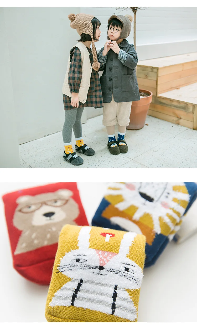 3 Pair Cotton Spring Winter Autumn Baby Girls Boys Kids Socks Children Christmas Themed Pure Cotton Cartoon Jacquard Socks