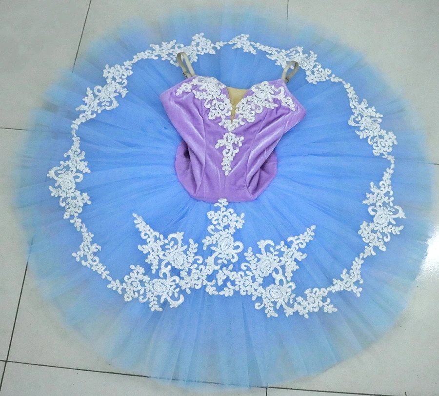 

Blue Purple swan lake ballet tutu women platter sugar plum fairy professional pancake ballet tutu for female stage dance wear